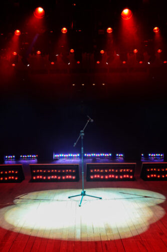 Concert stage with red light